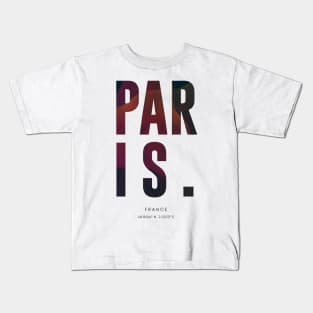 Paris City Name Art Kids T-Shirt